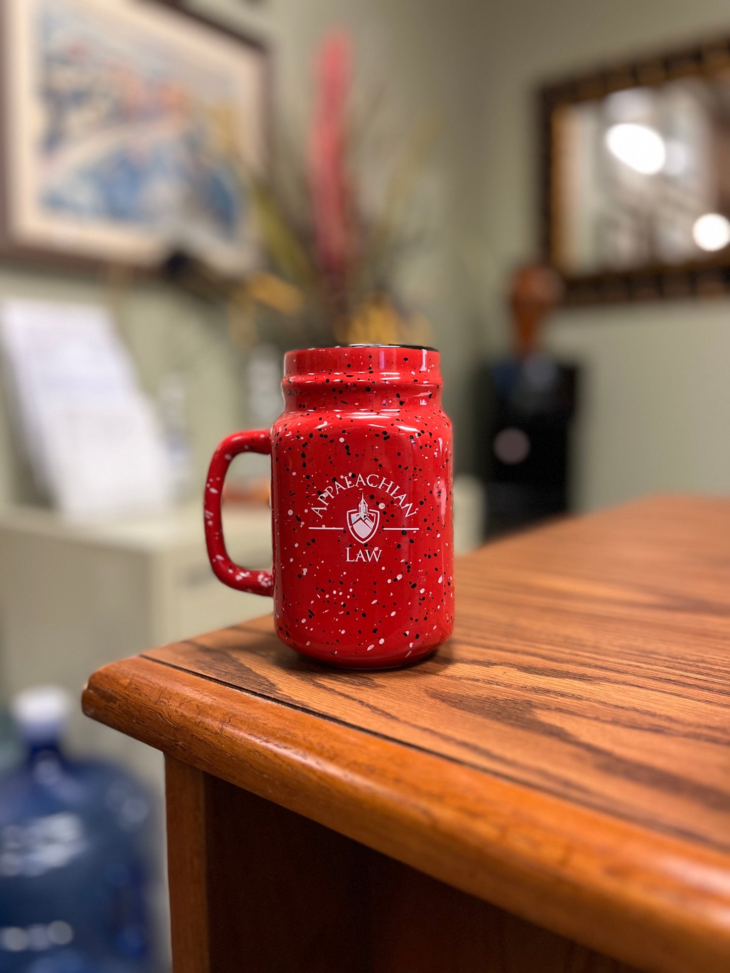 ASL Red Speckled Mason Jar Ceramic Mug